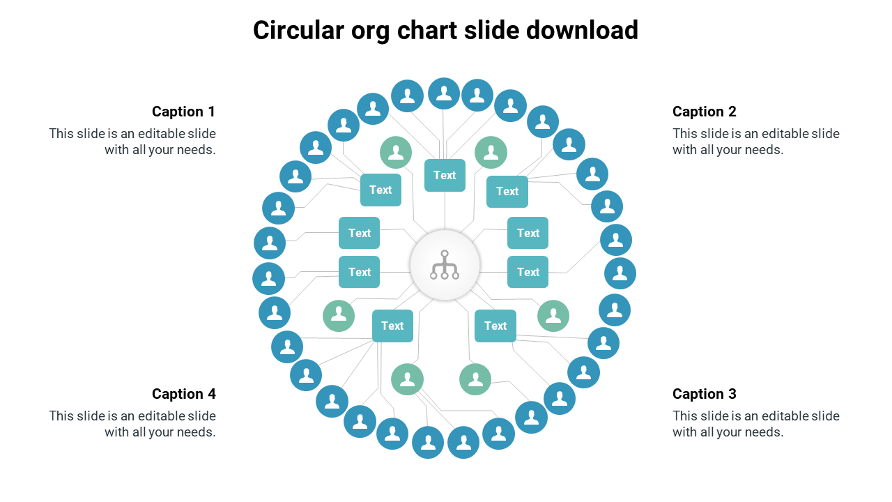 Effective Circular Org Chart Slide Download Template